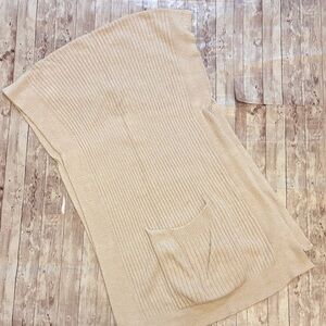 Barefoot Dreams Beige Knit Shawl with Pocket